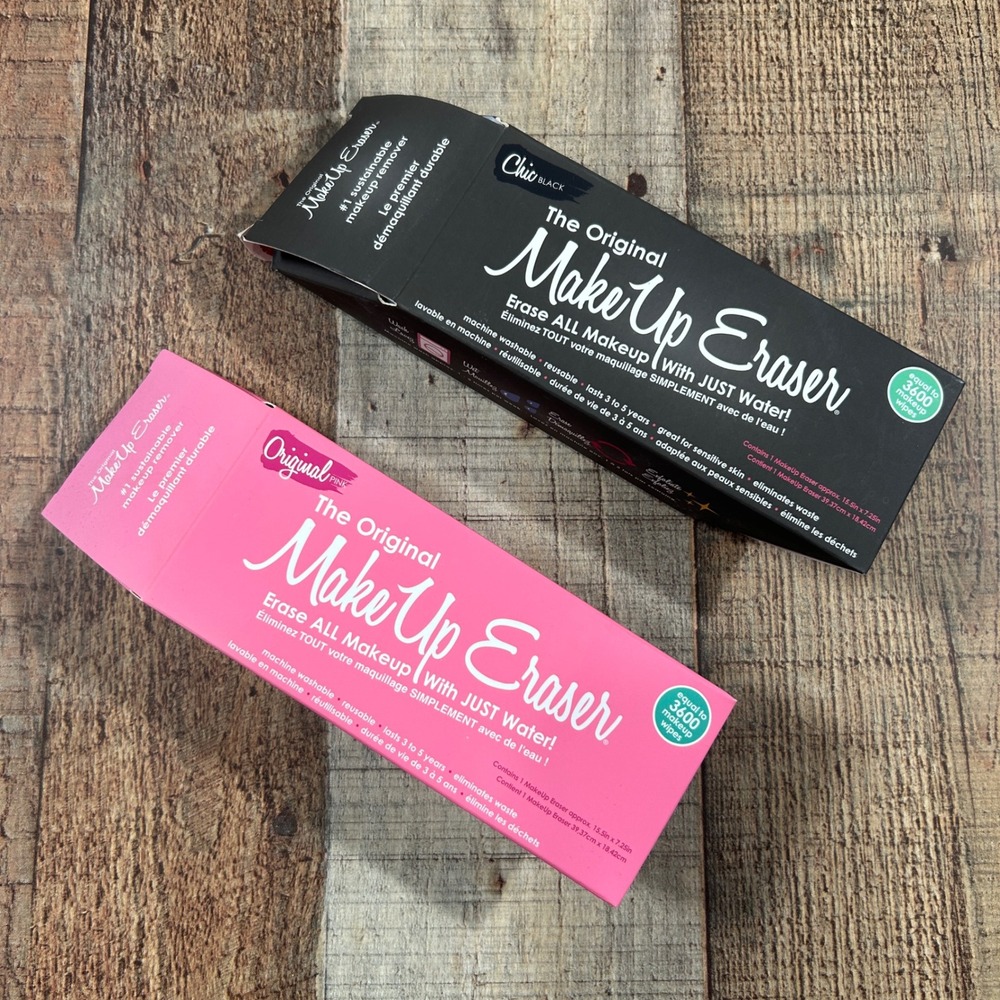 The Original MakeUp Eraser Set of 2 Original Pink & Chic Black Reusable Cloths